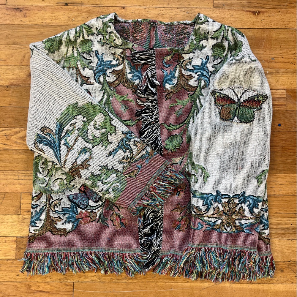 Upcycled Garden Blanket Festival Cardigan